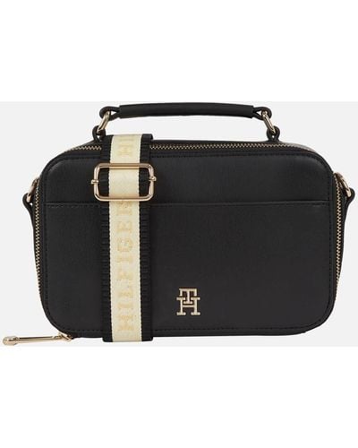 Tommy Hilfiger Iconic Crossbody Faux Leather Camera Bag - Black