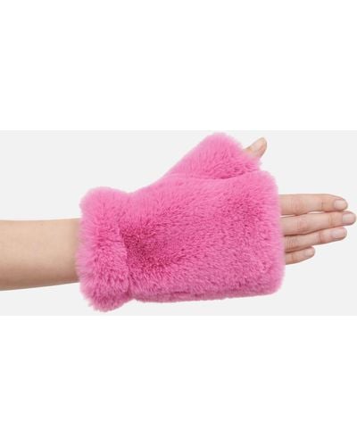 Jakke Trolly Faux Fur Fingerless Gloves - Pink