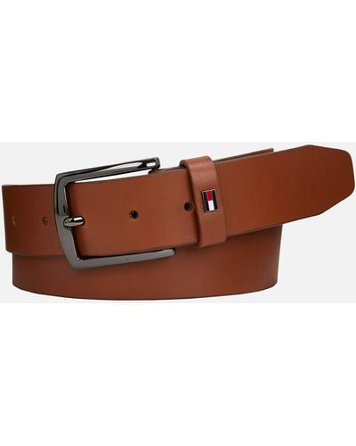 Tommy Hilfiger Denton Leather Belt - Brown