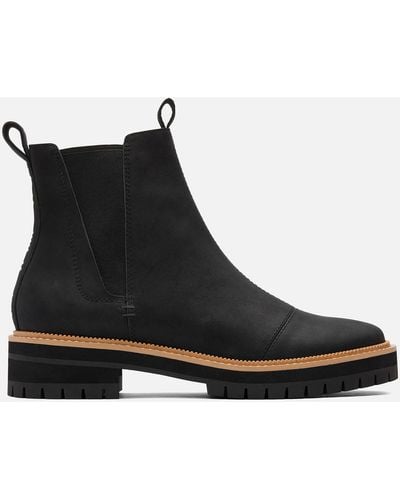 TOMS Dakota Water Resistant Leather Chelsea Boots - Black