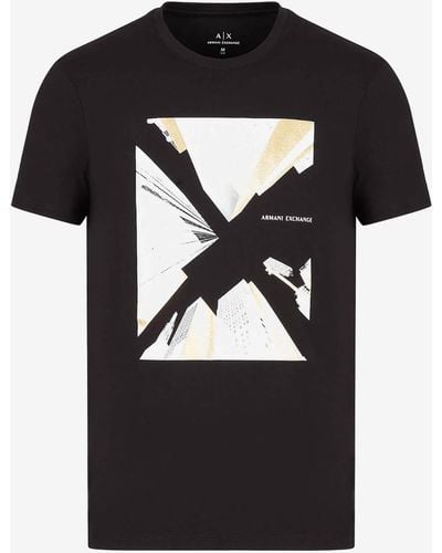 Armani Exchange Jersey Cotton Slim Fit City Print T-shirt - Black