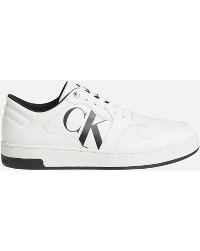 Calvin Klein Jeans Leather Basket Trainers - White