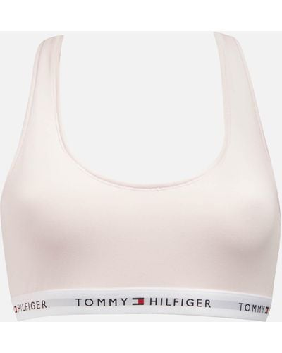 Tommy Hilfiger Logo-Jacquard Jersey Bralette - Weiß