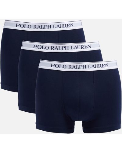 Polo Ralph Lauren Logo-waistband Boxers Set Of 3 - Blue