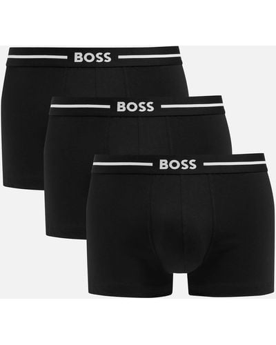 BOSS Three-Pack Bold Stretch-Cotton Boxer Trunks - Schwarz