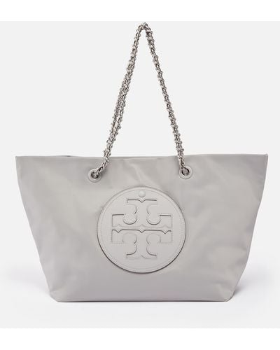 Tory Burch Ella Chain Recycled Nylon Tote Bag - Grey