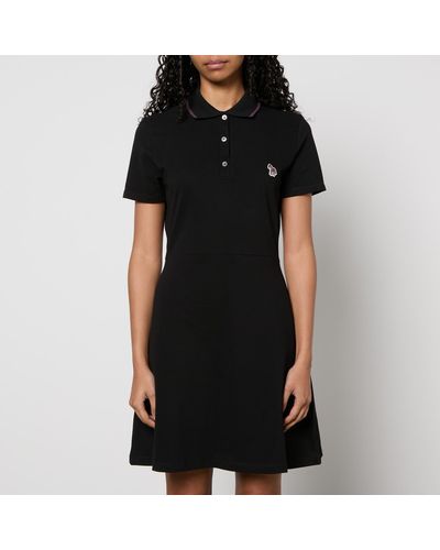 PS by Paul Smith Zebra Cotton-piqué Polo Dress - Black