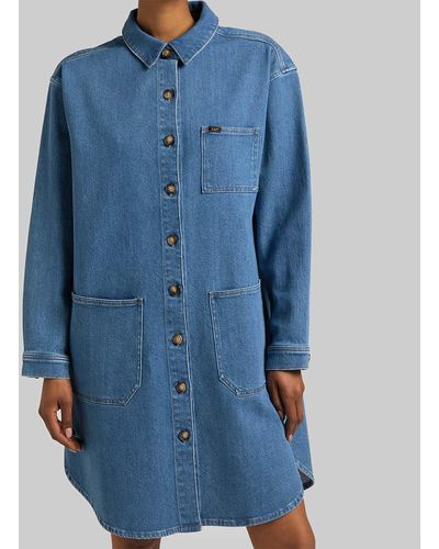 Lee Jeans Denim Shirt Dress - Blue