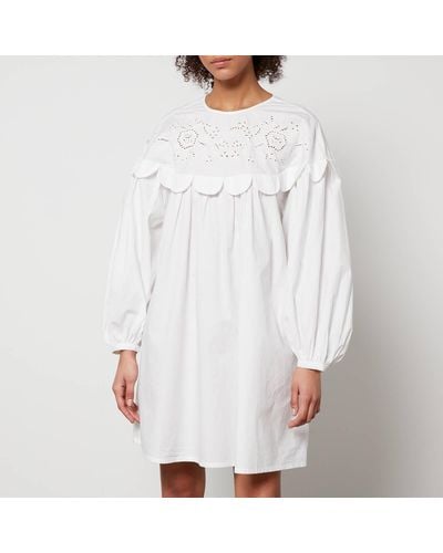 Stella Nova Broderie Anglaise Cotton-poplin Mini Dress - White
