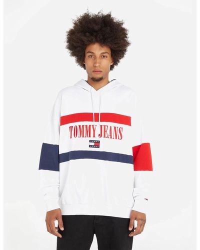 Tommy Hilfiger Skater Archive Colourblock Cotton Hoodie - White