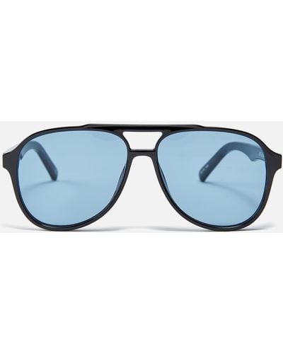 Le Specs Tragic Magic Recycled Acetate Aviator-frame Sunglasses - Blue