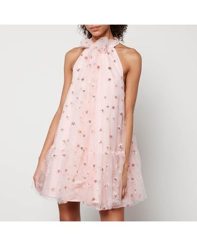 Sister Jane Layla Sequined Tulle Mini Dress - Pink
