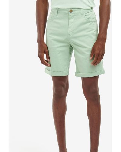 Barbour Cotton-blend Twill Shorts - Green