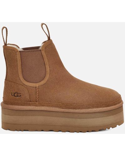 UGG Neumel Suede Flatform Chelsea Boots in Pink Lyst UK