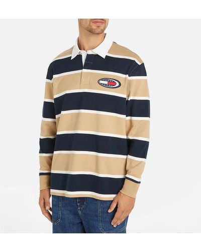 Tommy Hilfiger Archive Stripe Cotton-jersey Rugby Top - Blue