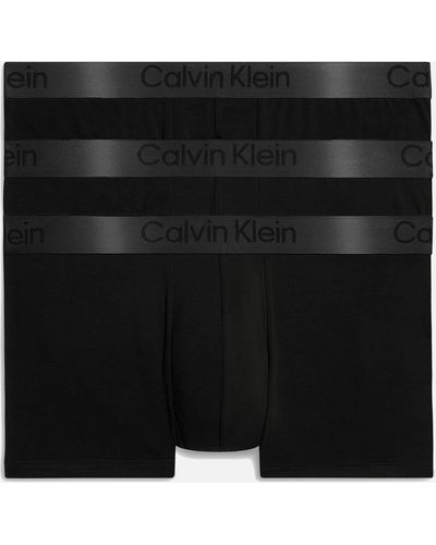 Calvin Klein Three-pack Lyocell-blend Boxer Trunks - Black