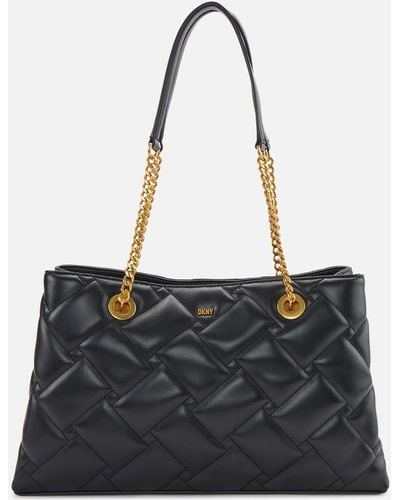 DKNY Willow Leather Tote Bag - Black