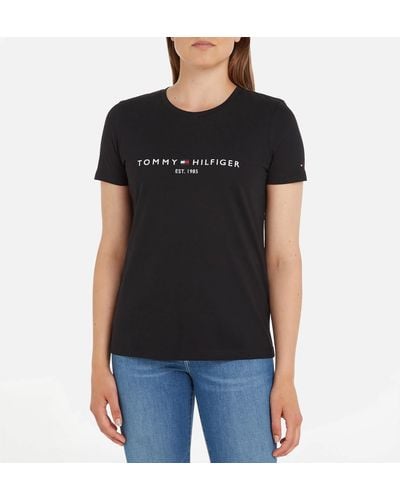 Tommy Hilfiger Cotton-jersey Printed T-shirt - Black