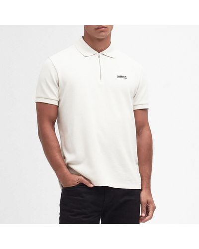 Barbour Albury Texture Cotton Polo Shirt - White