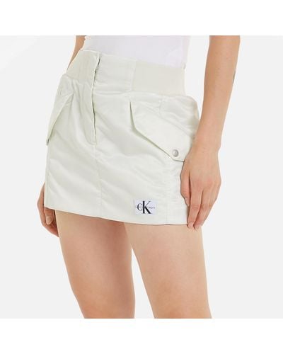 Calvin Klein Bomber Shell Mini Skirt - White