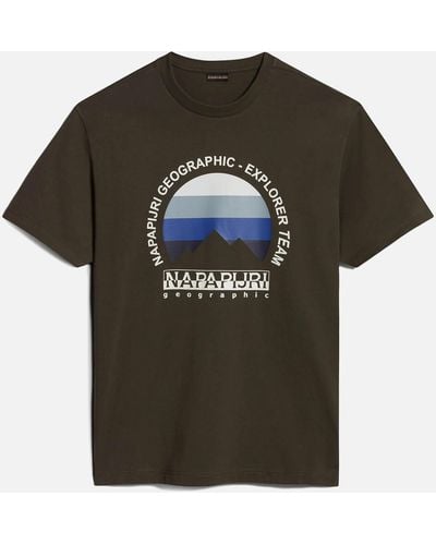 Napapijri Telemark Cotton-Jersey T-Shirt - Grün