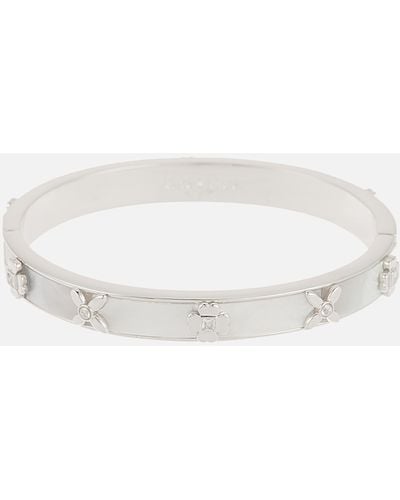Kate Spade Heritage Bloom Silver Plated Mother-Of-Pearl Bangle - Weiß