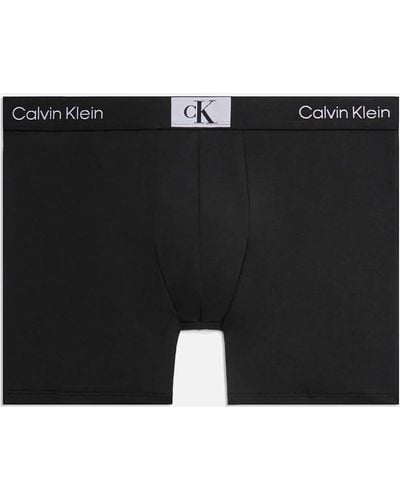 Calvin Klein Logo Waistband Cotton-Blend Boxer Briefs - Schwarz