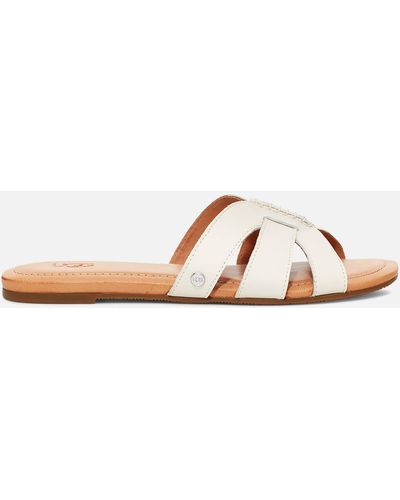 UGG Teague Leather Mule Sandals - Brown