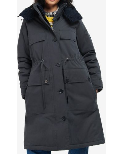 Barbour Tobymory Hooded Diamond-quilt Jacket in Black | Lyst Canada