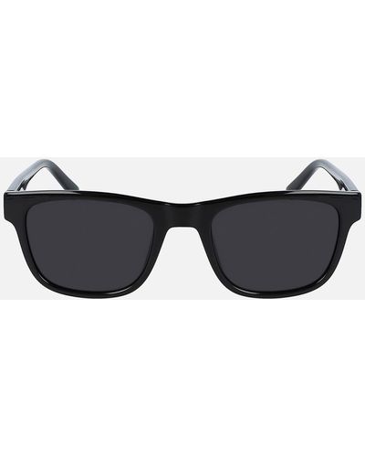 Calvin Klein Injected Ck Logo Acetate D-frame Sunglasses - Black