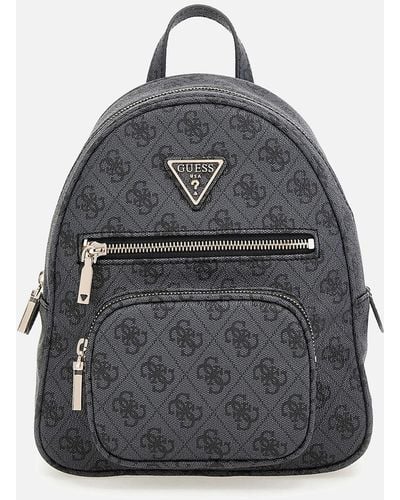 Guess Eco Elements Monogram Faux Leather Backpack - Schwarz