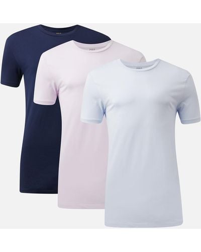 Polo Ralph Lauren Three-Pack Cotton-Jersey T-Shirts - Blau