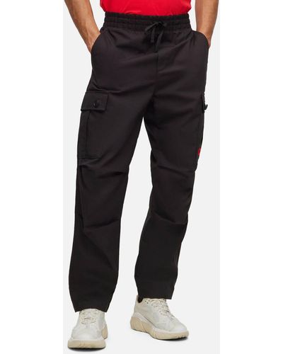 HUGO Garlo233 Cotton Cargo Trousers - Black