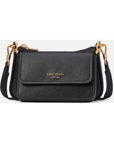 Kate Spade Morgan Double Up Leather Cross Body Bag - Black