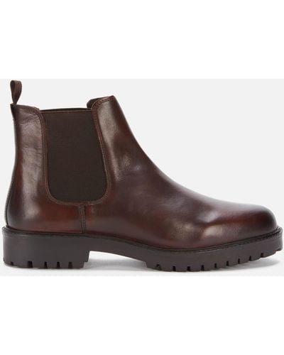 Walk London Sean Leather Chelsea Boots - Brown