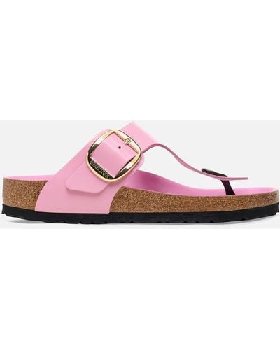 Birkenstock Gizeh Big Buckle Patent-leather Sandals - Pink
