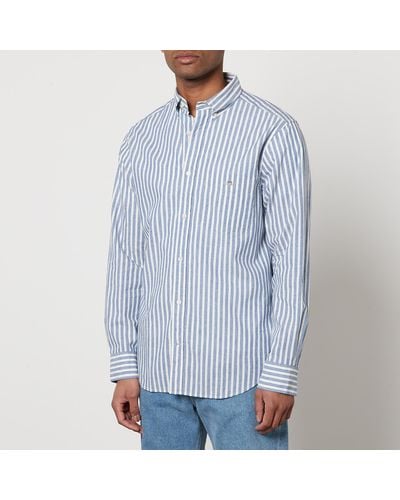 GANT Cotton-blend Striped Long Sleeved Shirt - Blue