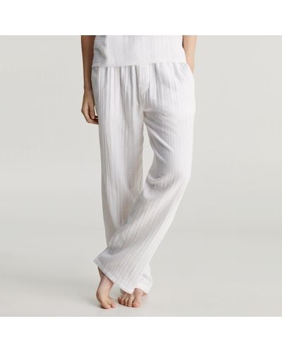 Calvin Klein Textured Cotton-gauze Sleep Pants - White