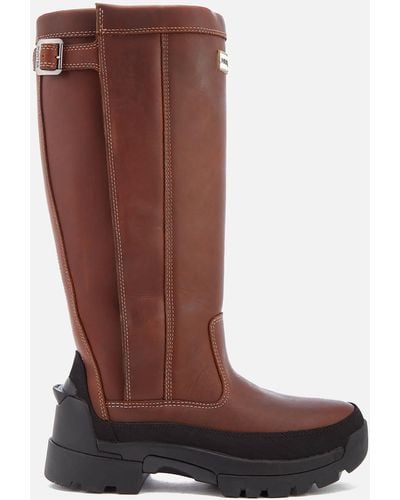 HUNTER Balmoral Leather Boots - Brown