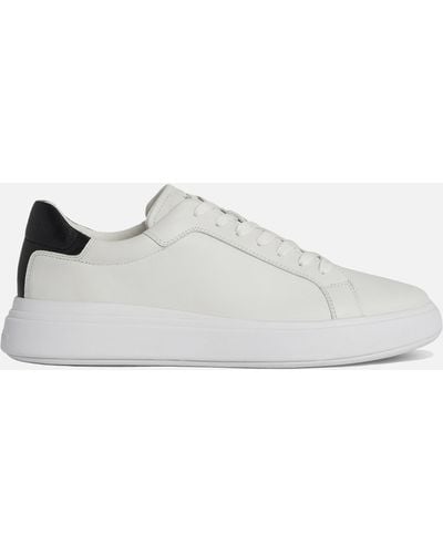 Calvin Klein Leather Chunky Sole Sneakers - White