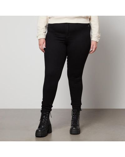 Calvin Klein Plus High-rise Stretch-denim Skinny Jeans - Black