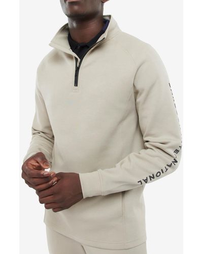 Barbour Wallace Cotton-blend Half Zip Sweatshirt - Natural