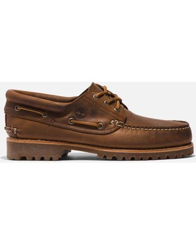 Timberland Authentics 3 Eye Nubuck Classic Boat Shoes - Brown