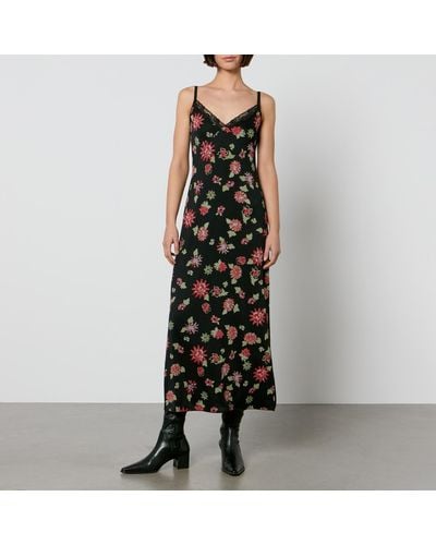 MAX&Co. Menta Floral-print Jersey Dress - Black