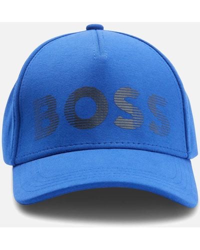 BOSS Metastripe Cotton-Blend Canvas Baseball Cap - Blau