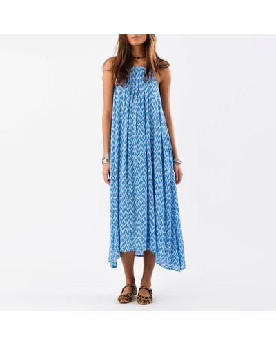 Lolly's Laundry Lungo Printed Chiffon Dress - Blue