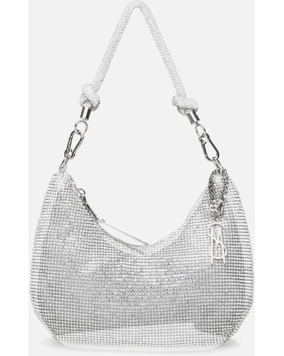 Steve Madden Bkaya Crystal Embellishment Hobo Bag - Grey