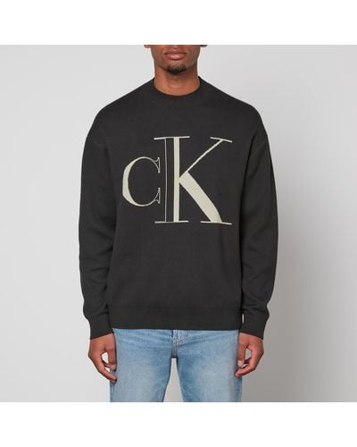 Calvin Klein Mock Neck Sweatshirt - Schwarz