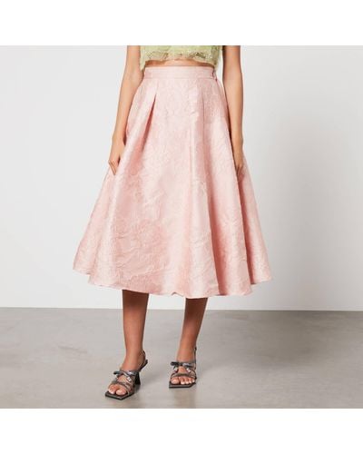 Sister Jane Dream Amber Floral-Jacquard Skirt - Pink