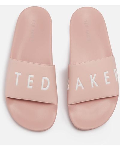 Ted Baker Ased Faux Leather Slides - Pink
